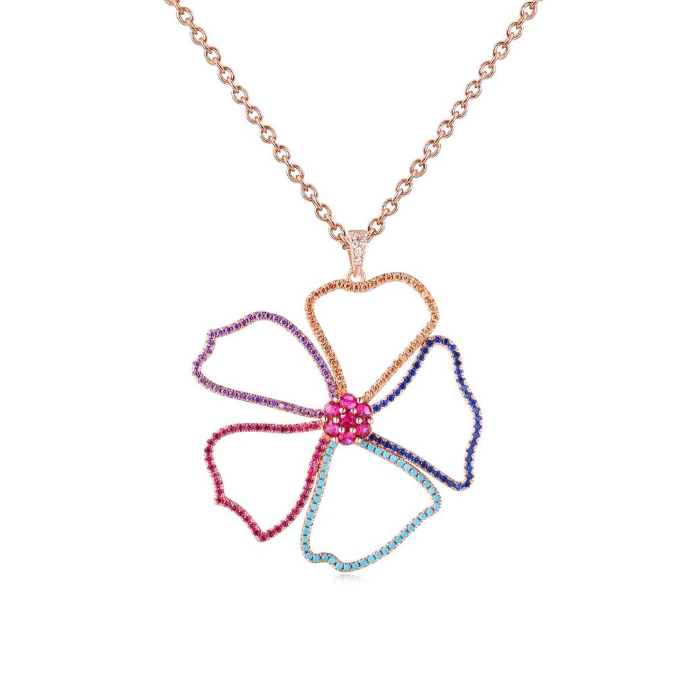 Silver 925 Flower Petals Pendant